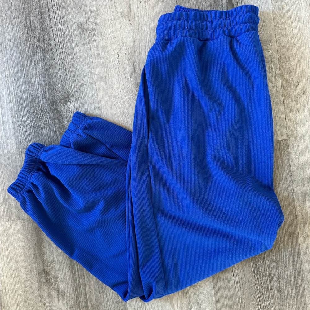 🌻 Blue Ribbed Drawstring Joggers🌻 - Picture 5 of 8
